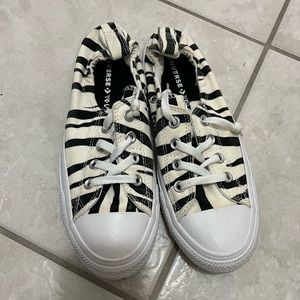 Zebra converse slip on sneakers size 9